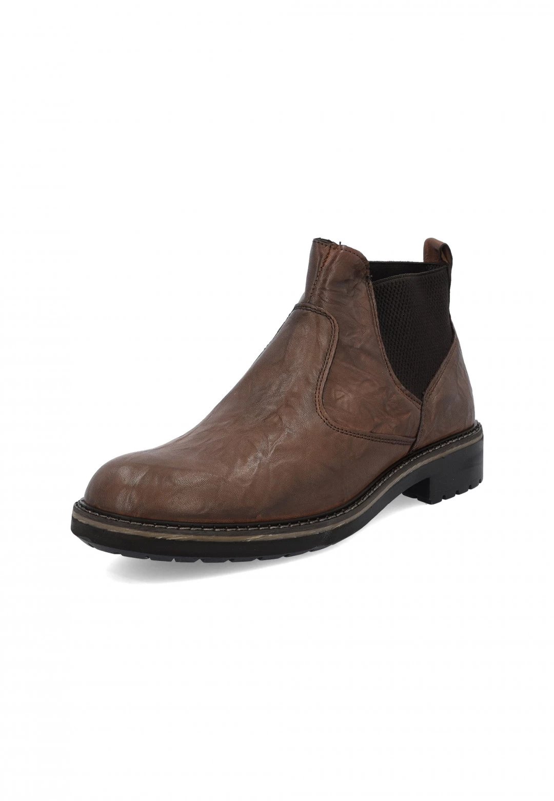 Stivaletto In Pelle Stropicciata Igi&co Marrone 2608411 4 Stivaletto In Pelle Stropicciata Igi&co Marrone 2608411 - immagine 2