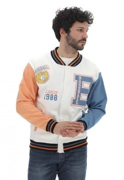 Bomber Age College Tricolor In Cotone Made In Italy Con Bottoni