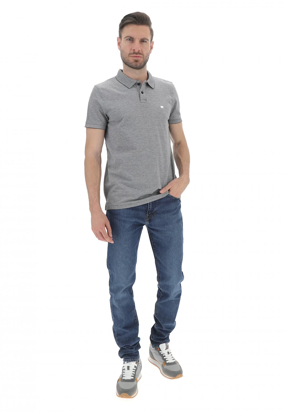 Polo Manica Corta Melange Wrangler W749khxv6 6 Polo Manica Corta Melange Wrangler W749khxv6 - immagine 4