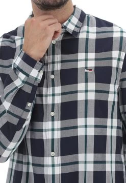 Camicia A Quadri Tommy Hilfiger Dm0dm15112 In Cotone Con Logo Ricamato -Negozio Da Uomo Alla Moda 79eea08ec1d5aaea7970289858b3ea96
