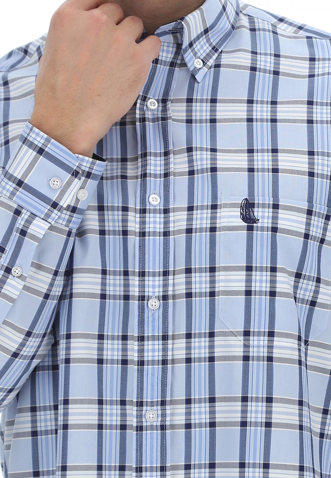 Camicia A Quadri Manica Lunga Regular Rotte Medieterranee 6 Camicia A Quadri Manica Lunga Regular Rotte Medieterranee - immagine 4