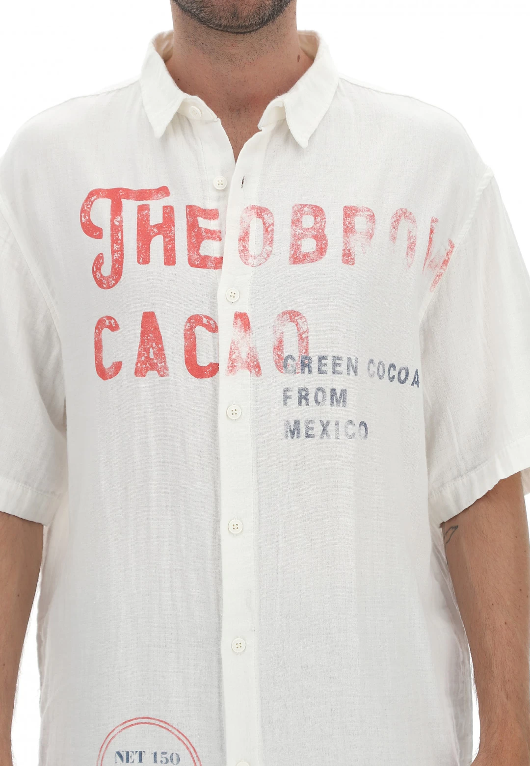 Camicia Maxi Catch Uomo Effetto Lino Con Scritte Sfumate Fronte E Retro 6 Camicia Maxi Catch Uomo Effetto Lino Con Scritte Sfumate Fronte E Retro - immagine 4