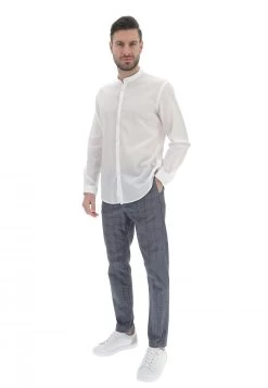 Camicia 8.9 Collo Coreana Con Tessuto Rigato Tinta Unita 15 Camicia 8.9 Collo Coreana Con Tessuto Rigato Tinta Unita -Negozio Da Uomo Alla Moda 83aedd434e7710c01898ce85f5b1f9b4