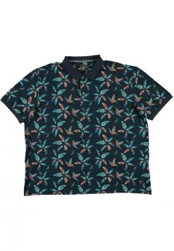 Polo Manica Corta Stampa Piume Colorate Extrasize Ragman