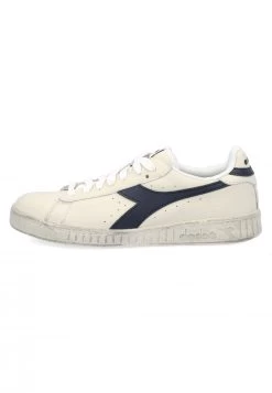 Sneakers Diadora Game L Low Waxed In Pelle Bianca E Blu