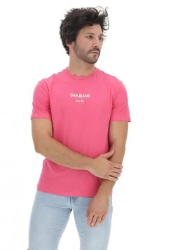 T-shirt In Cotone Gas Con Scritta Logo Frontale