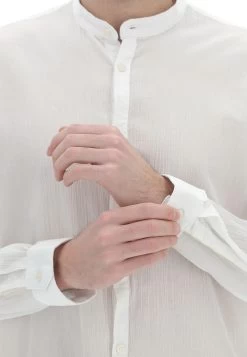 Camicia 8.9 Collo Coreana Con Tessuto Rigato Tinta Unita 16 Camicia 8.9 Collo Coreana Con Tessuto Rigato Tinta Unita -Negozio Da Uomo Alla Moda 88b2f115ebb870f053400ebe199e8b9a