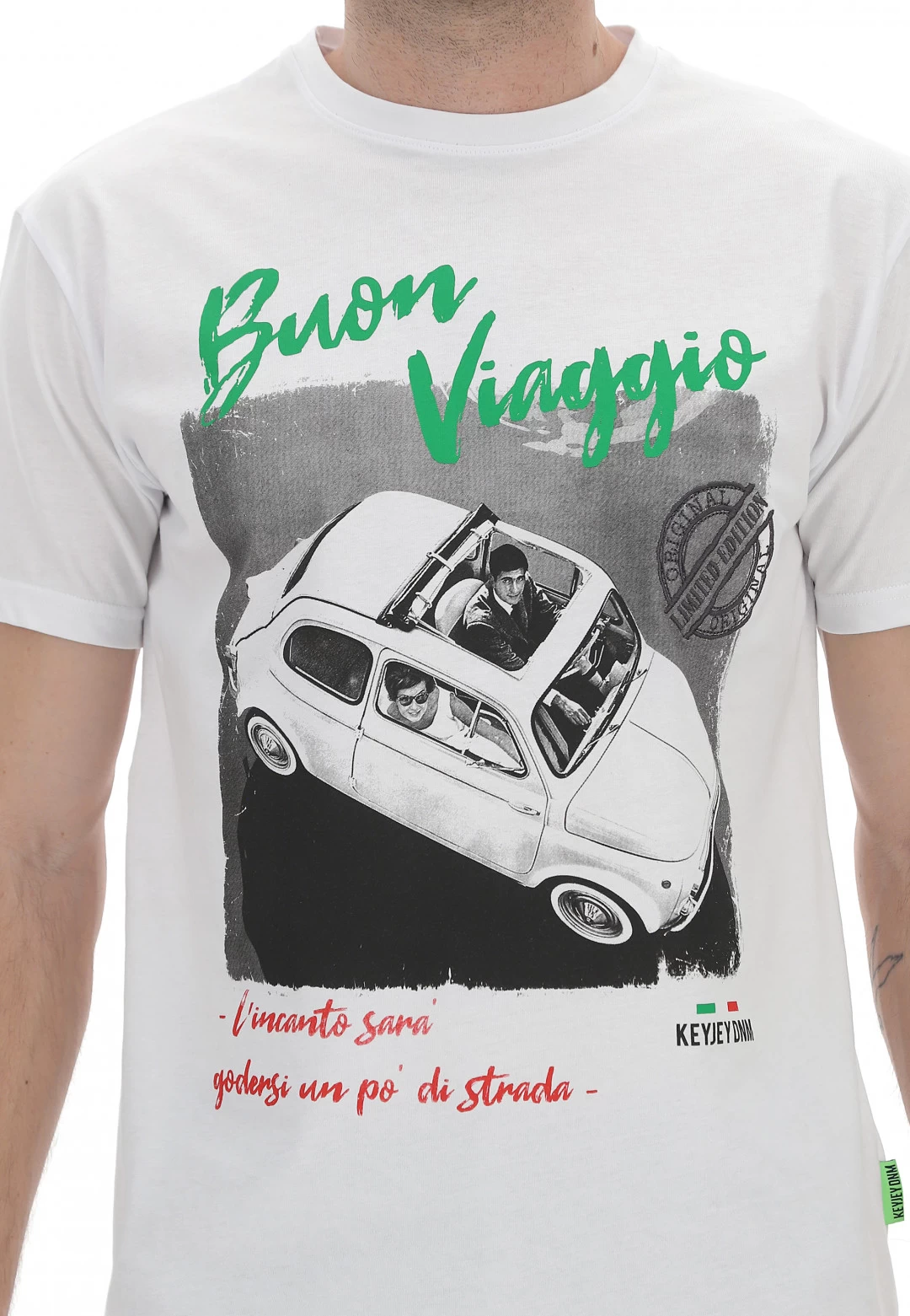 T-shirt Keyjey Denim Stampa Buon Viaggio 7 T-shirt Keyjey Denim Stampa Buon Viaggio - immagine 5