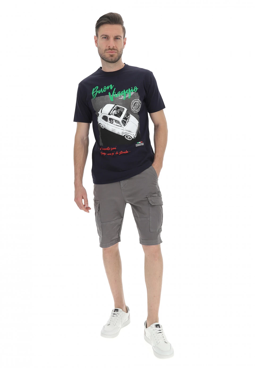 T-shirt Keyjey Denim Stampa Buon Viaggio 11 T-shirt Keyjey Denim Stampa Buon Viaggio - immagine 9