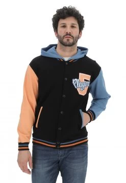 Giacca Age College Uomo Con Cappuccio E Stampa Sul Retro Made In Italy