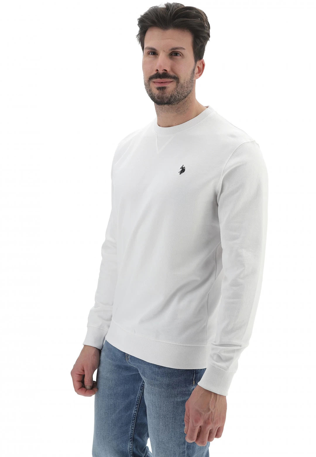 Felpa Girocollo U.s. Polo Assn. Uomo Basic Con Logo Piccolo Ricamato A Contrasto 4 Felpa Girocollo U.s. Polo Assn. Uomo Basic Con Logo Piccolo Ricamato A Contrasto - immagine 2