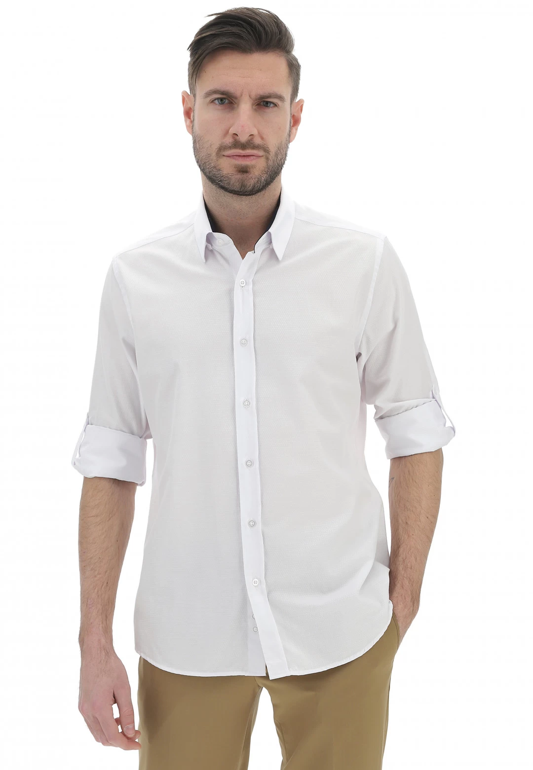 Camicia Uomo èks Regular Fit In Tessuto Operato 3 Camicia Uomo èks Regular Fit In Tessuto Operato