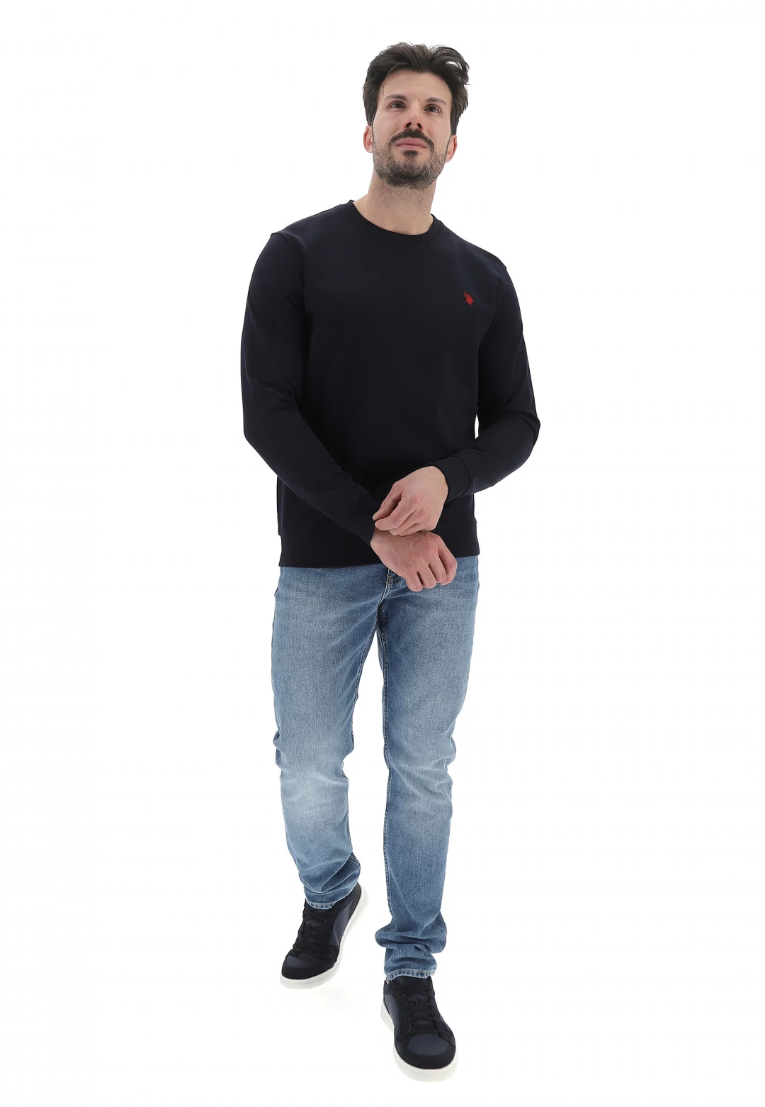 Felpa Girocollo U.s. Polo Assn. Uomo Basic Con Logo Piccolo Ricamato A Contrasto 17 Felpa Girocollo U.s. Polo Assn. Uomo Basic Con Logo Piccolo Ricamato A Contrasto - immagine 15