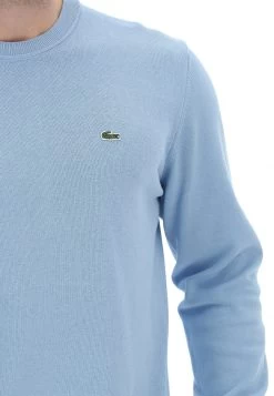 Maglioncino Girocollo Lacoste Uomo Tinta Unita Con Logo A Contrasto Sul Petto -Negozio Da Uomo Alla Moda 97994e72f31d5ddcfd549d54d32e1b72