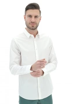 Camicia Classica Calvin Klein Jeans In Cotone Stretch Con Logo Tono Su Tono