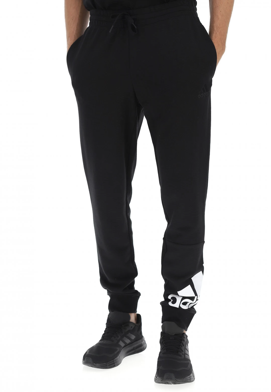 Pantalone Garzato Logo Sul Fondo Adidas Gk8968 Nero 3 Pantalone Garzato Logo Sul Fondo Adidas Gk8968 Nero