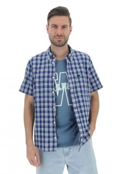 Camicia Lee Uomo Manica Corta Con Taschino Sul Petto A Quadri