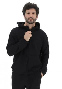 Felpa Con Cappuccio Full Zip Calvin Klein Sport Logo Tono Su Tono Spalla