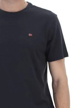 T-shirt Napapijri Uomo In Ccotone Con Bandierina Logo Ricamata -Negozio Da Uomo Alla Moda aec1ea900f7ce4980d581e27d29301a2