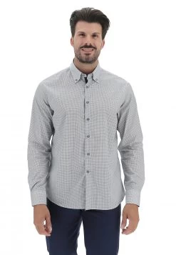 Camicia Rotte Mediterranee Uomo In Cotone Con Microfantasia All Over
