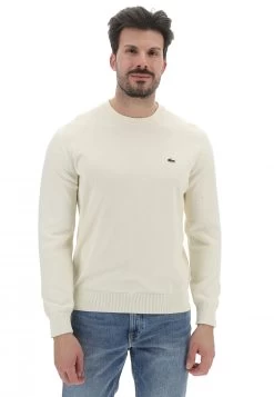 Maglioncino Girocollo Lacoste Uomo Tinta Unita Con Logo A Contrasto Sul Petto -Negozio Da Uomo Alla Moda b1a7e6fd2821fd2bf748e2e1baf0a404
