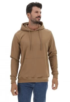 Felpa Garzata Eks Basic Made In Italy In Cotone Con Cappuccio E Tasca A Marsupio