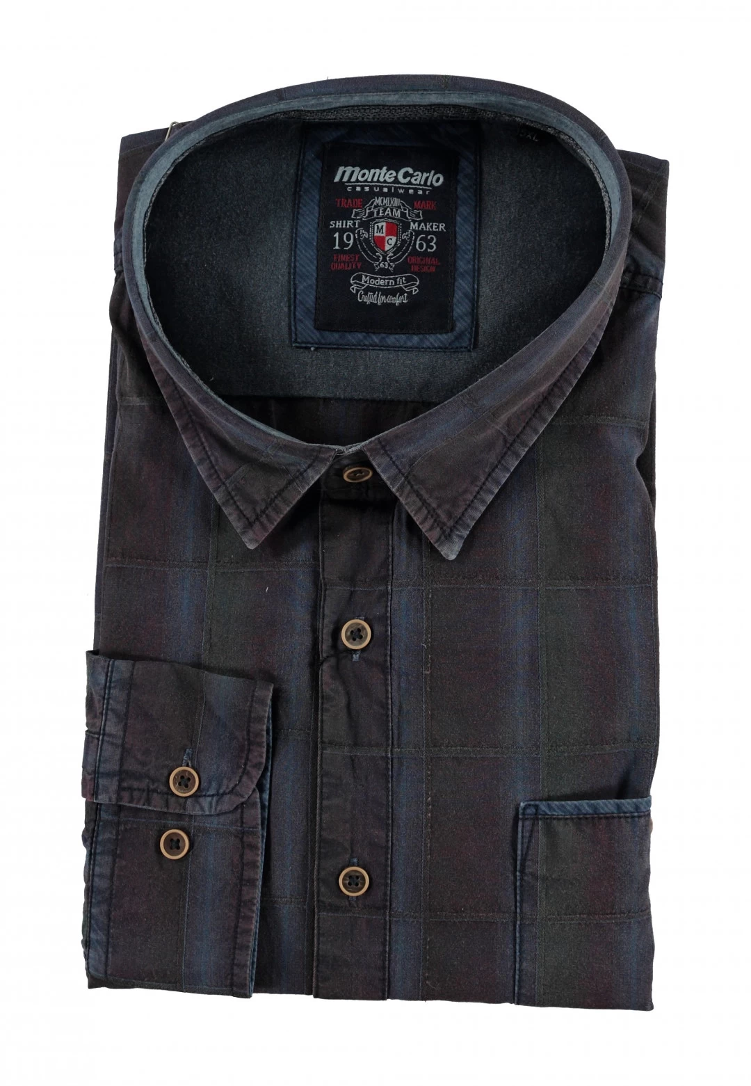 Camicia Quadrettata Tessuto Effetto Used Monte Carlo 3 Camicia Quadrettata Tessuto Effetto Used Monte Carlo