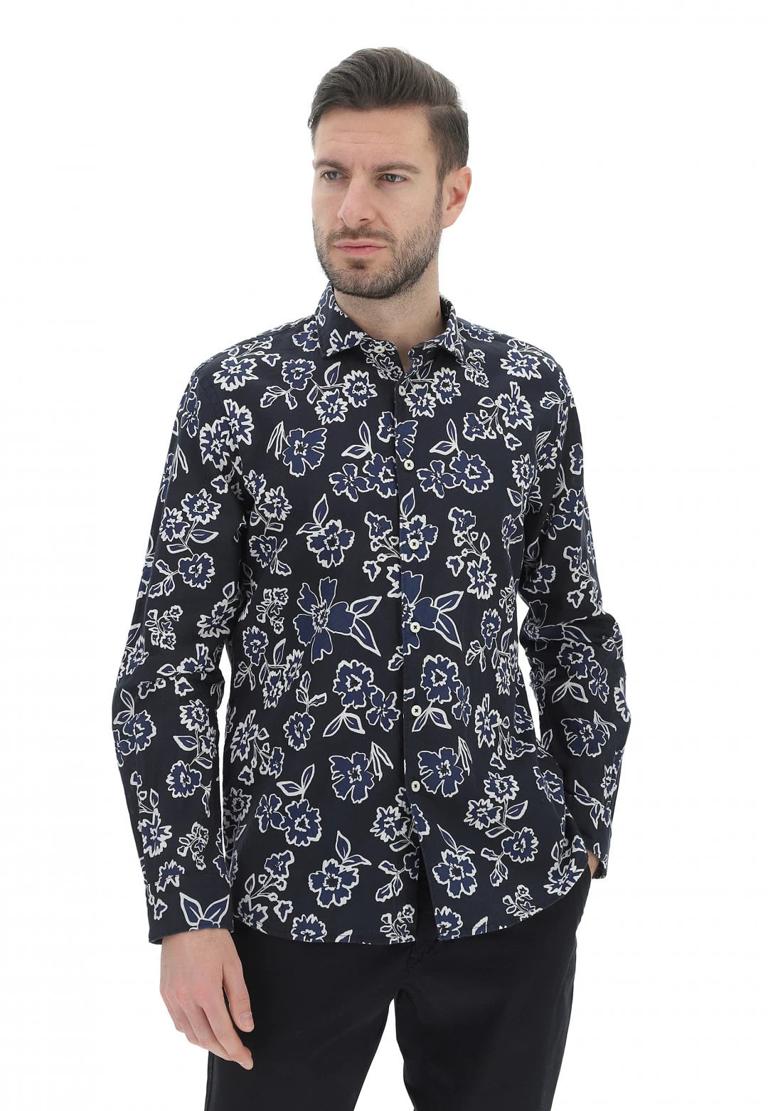 Camicia Age Uomo In Misto Lino E Cotone Con Fantasia Floreale 3 Camicia Age Uomo In Misto Lino E Cotone Con Fantasia Floreale