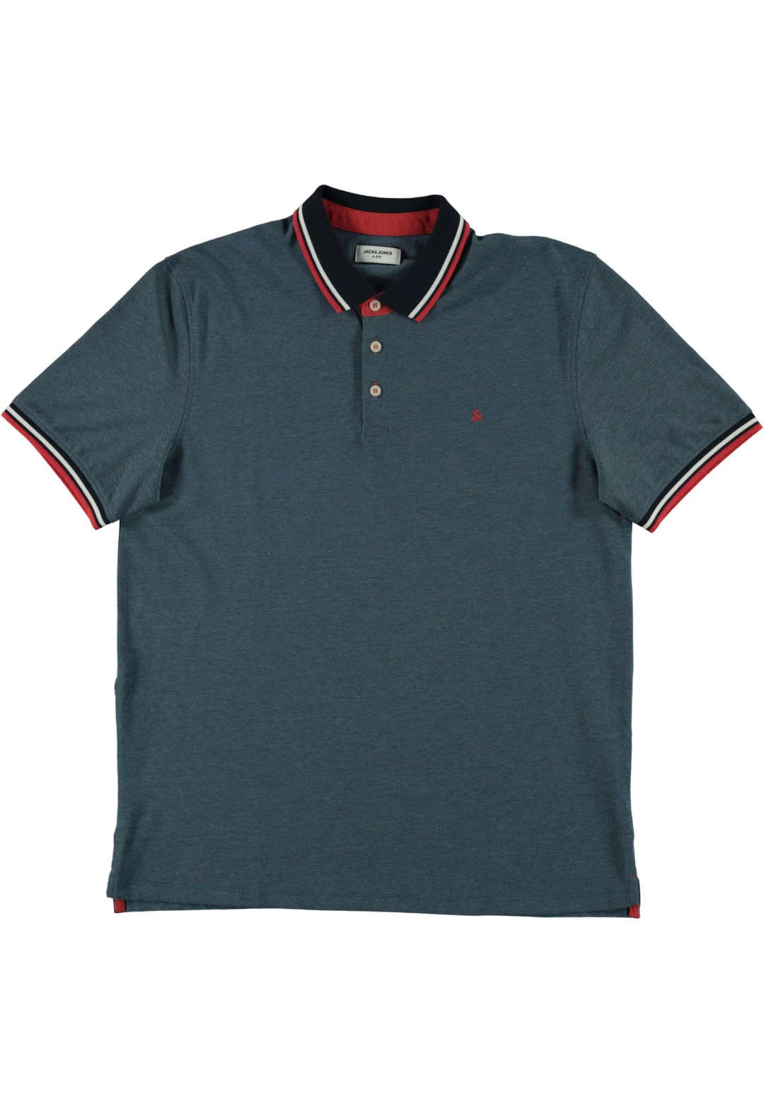 Polo Manica Corta Profili E Ricamo Contrasto Jack & Jones Extrasize 7 Polo Manica Corta Profili E Ricamo Contrasto Jack & Jones Extrasize - immagine 5