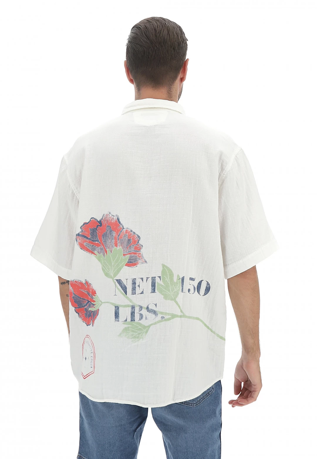 Camicia Maxi Catch Uomo Effetto Lino Con Scritte Sfumate Fronte E Retro 5 Camicia Maxi Catch Uomo Effetto Lino Con Scritte Sfumate Fronte E Retro - immagine 3