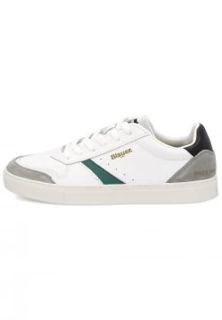 Sneakers In Pelle Blauer Con Inserti A Contrasto Uomo