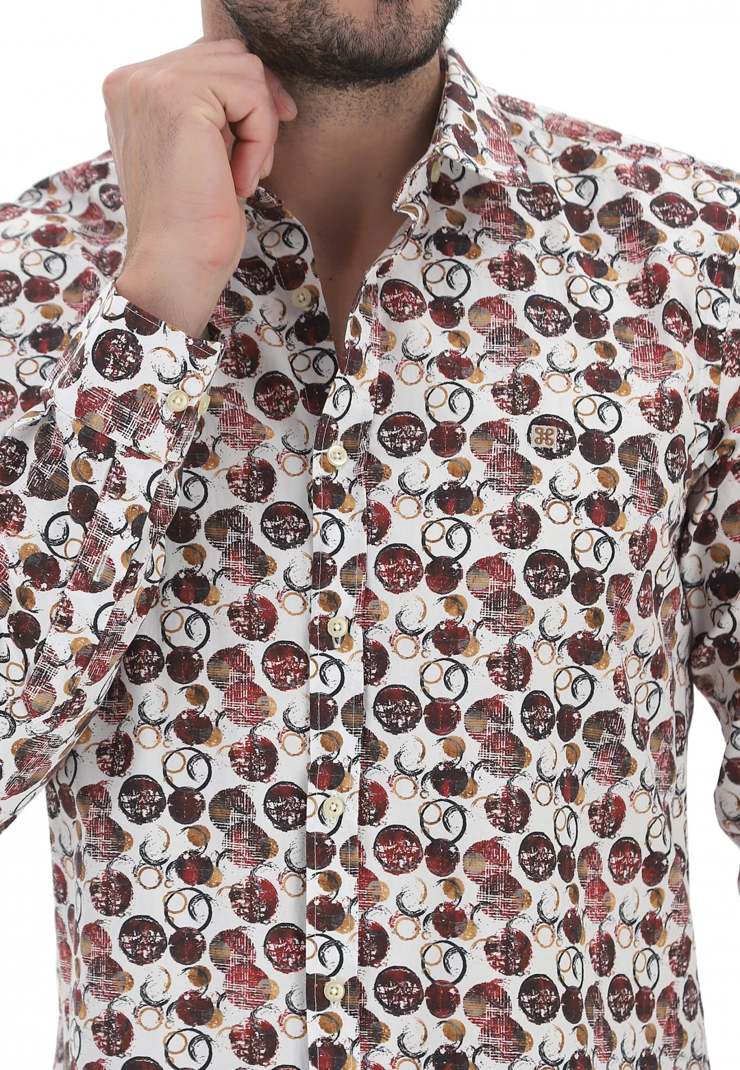 Camicia Manica Lunga Fantasia All Over Brango Uomo 6 Camicia Manica Lunga Fantasia All Over Brango Uomo - immagine 4