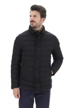 Giaccone Milestone Con Paramontura Removibile In Tessuto Stretch Opaco Uomo