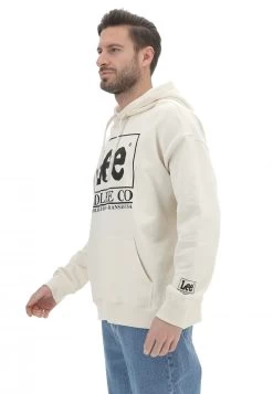 Felpa Lee In Cotone Garzato Con Cappuccio E Maxi Scitta Frontale -Negozio Da Uomo Alla Moda d43cd4ce53ec35bdf0e25decbf4d17a7