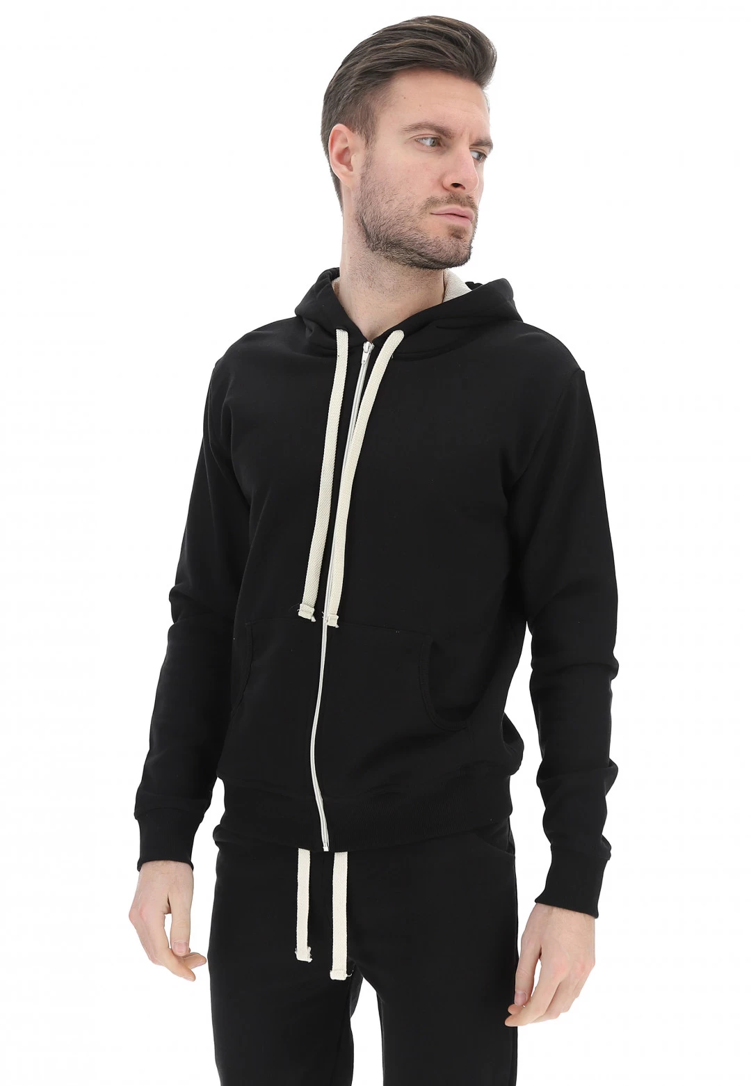 Felpa Con Zip Garzata Age Cappuccio Tinta Unita 3 Felpa Con Zip Garzata Age Cappuccio Tinta Unita