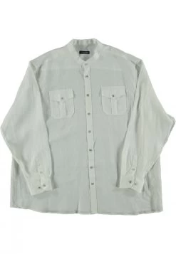 Camicia In Lino Maxfort Con Collo Alla Coreana Comfort Fit