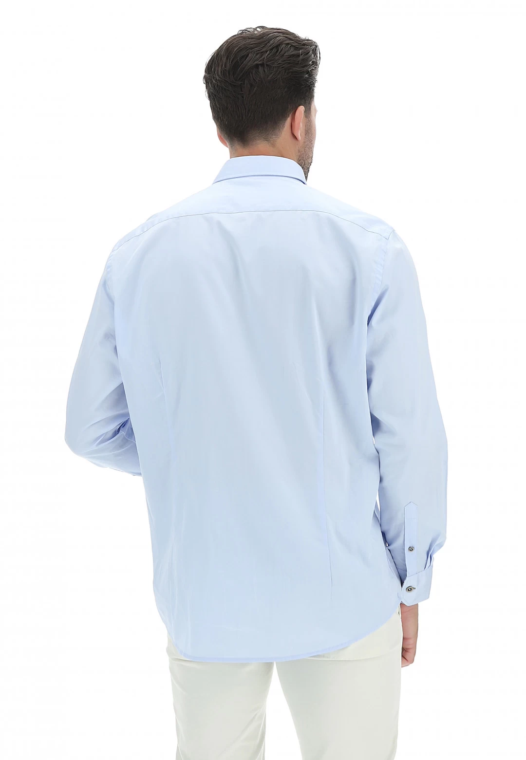 Camicia Uomo Bugatti In Cotone Tinta Unita Con Bottoni A Contrasto 5 Camicia Uomo Bugatti In Cotone Tinta Unita Con Bottoni A Contrasto - immagine 3