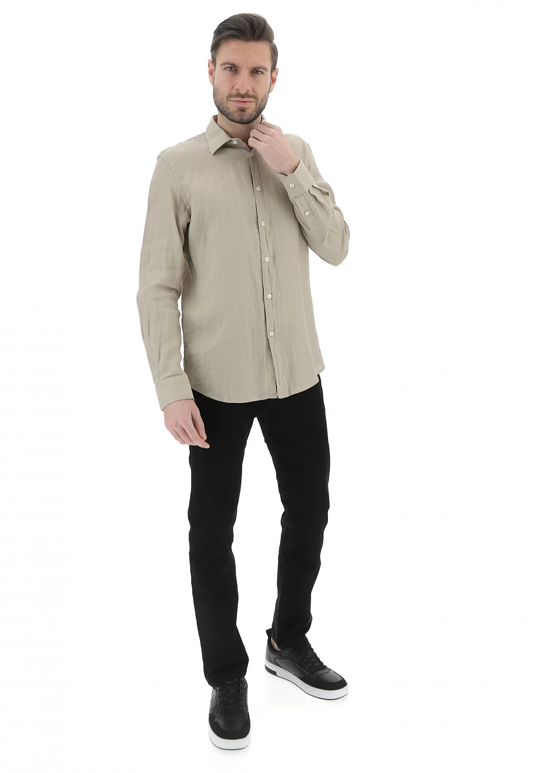 Camicia In 100% Lino Age Uomo Tinta Unita 7 Camicia In 100% Lino Age Uomo Tinta Unita - immagine 5