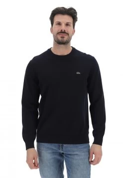 Maglioncino Girocollo Lacoste Uomo Tinta Unita Con Logo A Contrasto Sul Petto -Negozio Da Uomo Alla Moda dea0c2cc09586c8daaffeb0b32ed1b57