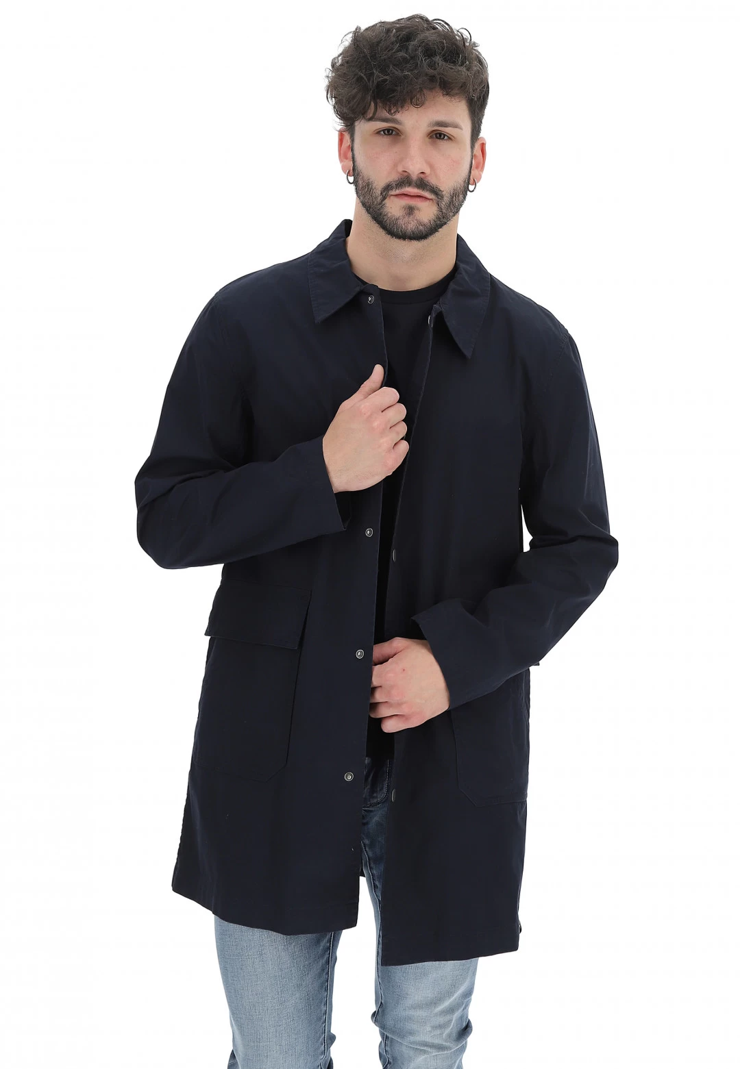 Giacca Impermeabile In Cotone Blu 3 Giacca Impermeabile In Cotone Blu