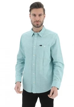 Camicia Casual Lee Uomo In Misto Lino E Cotone Con Taschino Tinta Unita