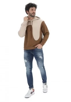 Felpa Con Cappuccio Age Uomo Made In Italy Bicolor Con Cuciture A Vista -Negozio Da Uomo Alla Moda e27bb25a5f9195867c4167b0c5abdaed