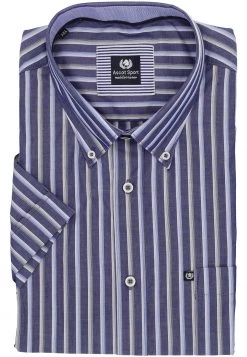 Camicia A Manica Corta Comfort Fit Ascot Sport In Fantasia Righe