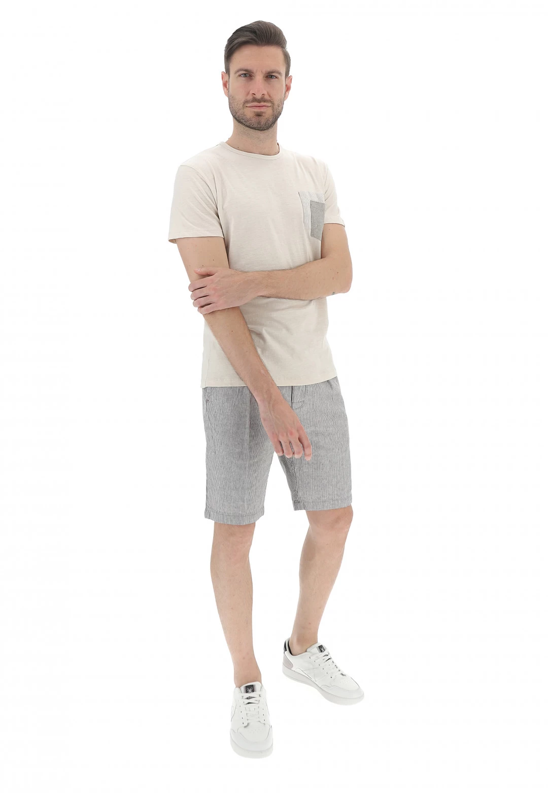 YES.ZEE T-shirt Yes Zee Uomo In Cotone Fiammato Con Doppio Taschino 6 YES.ZEE T-shirt Yes Zee Uomo In Cotone Fiammato Con Doppio Taschino - immagine 4