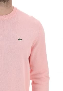 Maglioncino Girocollo Lacoste Uomo Tinta Unita Con Logo A Contrasto Sul Petto -Negozio Da Uomo Alla Moda eaeeb15649eeb42f910e0d5f973c92e8