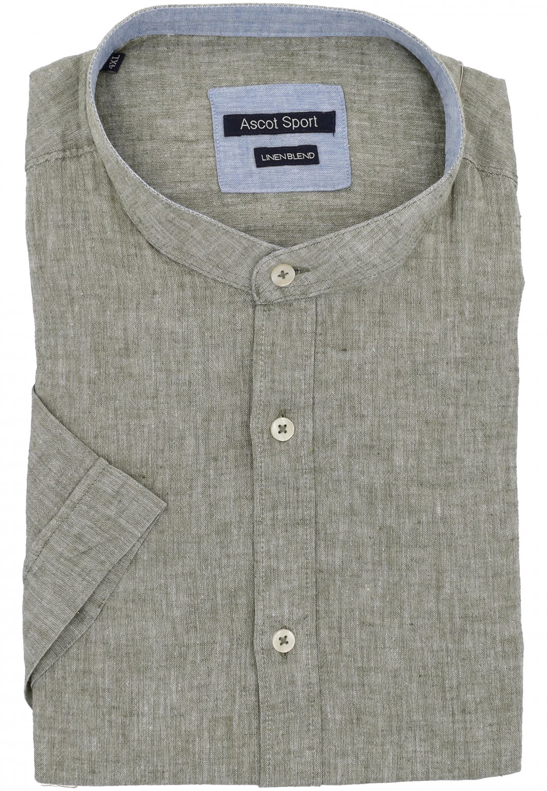 Camicia Coreana Misto Lino Manica Corta Ascot Comfort 5 Camicia Coreana Misto Lino Manica Corta Ascot Comfort - immagine 3