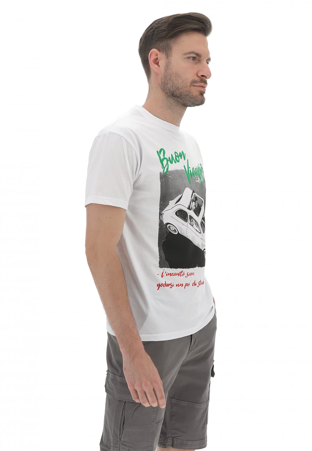 T-shirt Keyjey Denim Stampa Buon Viaggio 4 T-shirt Keyjey Denim Stampa Buon Viaggio - immagine 2