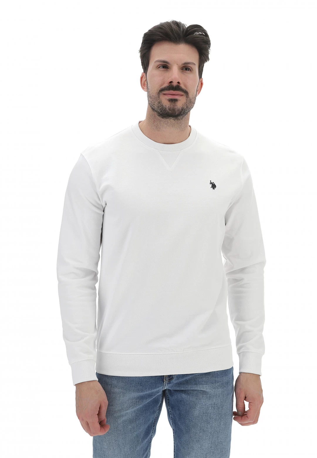 Felpa Girocollo U.s. Polo Assn. Uomo Basic Con Logo Piccolo Ricamato A Contrasto 3 Felpa Girocollo U.s. Polo Assn. Uomo Basic Con Logo Piccolo Ricamato A Contrasto