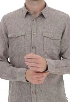 YES.ZEE Camicia In Lino Fiammato Yes Zee Uomo Tinta Unita -Negozio Da Uomo Alla Moda fba9e56e5ca3889f1270bcaef5879111